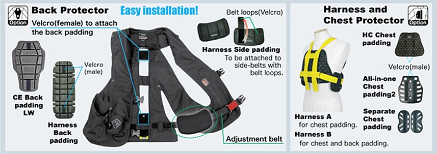  Hit-Air Airbag Vest Light Weight (LV) : Sports & Outdoors